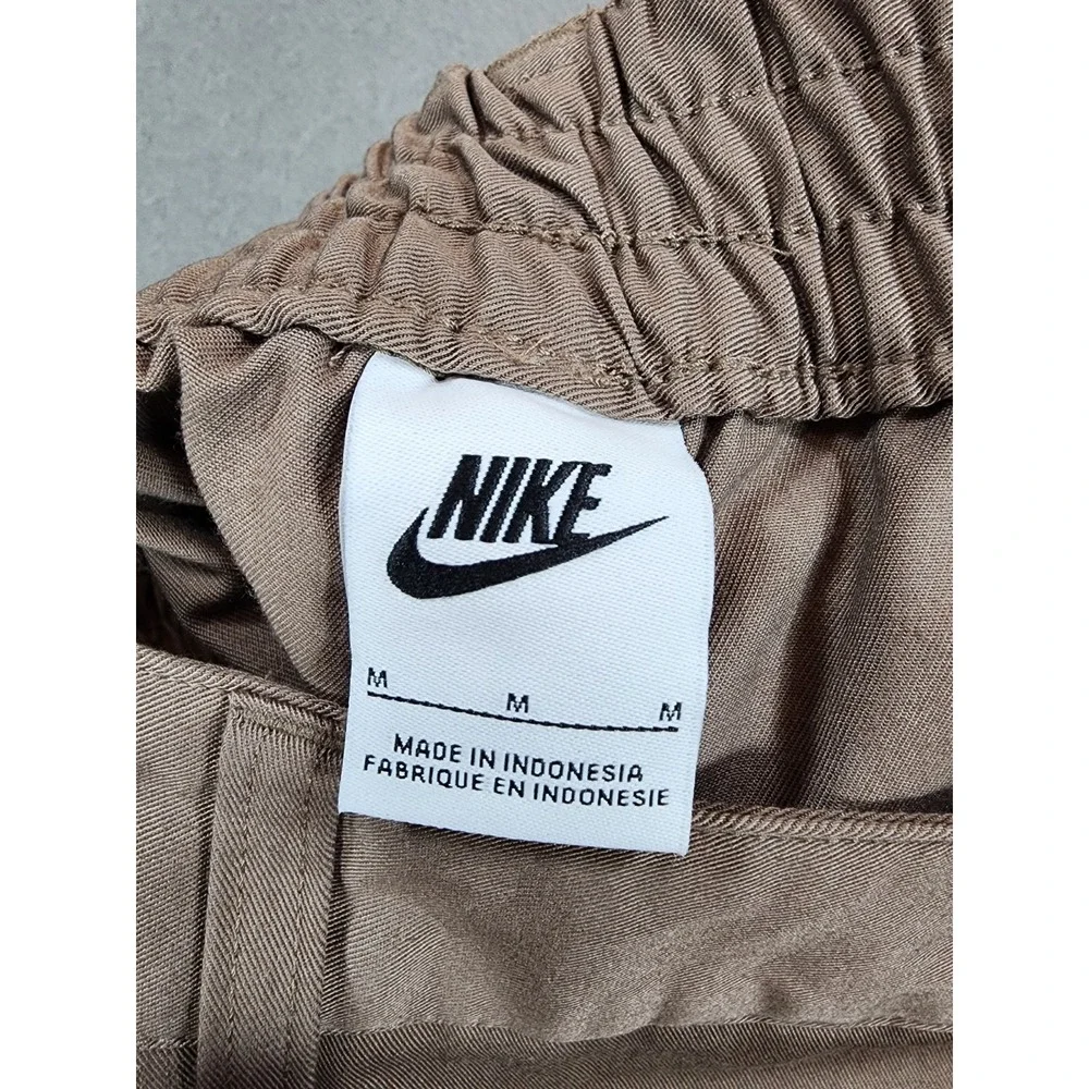 Nike Sportswear Essential Twill Maxi Skirt Brown Size Medium Elastic Waistband